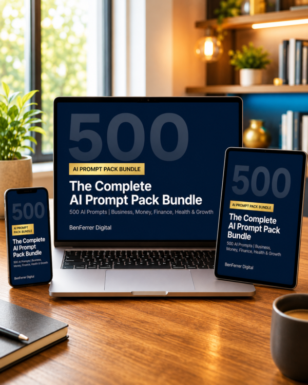 The Complete AI Prompt Pack Bundle | 500 AI Prompts | Business, Money, Finance, Health & Growth