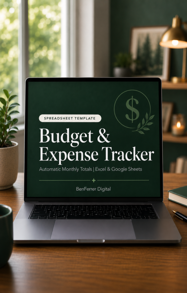 Budget & Expense Tracker | Automatic Monthly Totals | Excel & Google Sheets