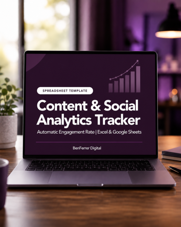 Content & Social Analytics Tracker | Automatic Engagement Rate | Excel & Google Sheets
