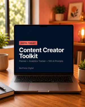 Content Creator Toolkit | Planner + Analytics Tracker + 100 AI Prompts