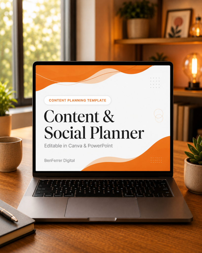 Content & Social Media Planner Template | Editable in Canva & PowerPoint