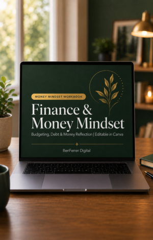 Finance & Money Mindset Workbook | Budgeting, Debt & Money Reflection | Editable in Canva