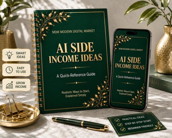 AI Side Income Ideas Ebook | Realistic Ways to Start Guide | Digital Download