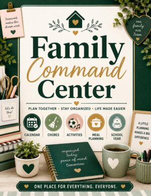 Family Command Center Printable Planner Chores Calendar Digital Download