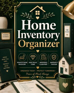 Home Inventory Organizer Printable Insurance Planner Digital Download Binder