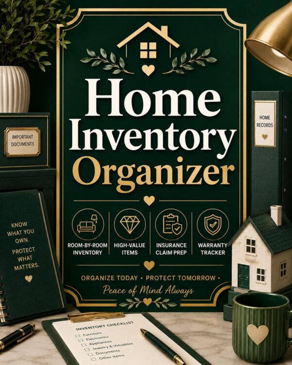 il_fullxfull.8379825680_jg2o.jpg Home Inventory Organizer Printable Insurance Planner Digital Download Binder