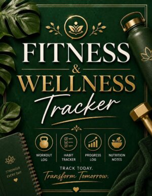 Fitness Wellness Tracker Printable Workout Log Digital Download