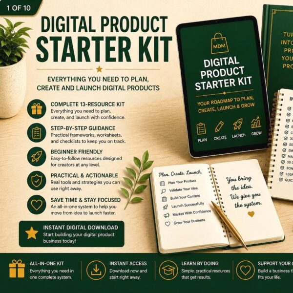 Digital Product Starter Kit | Plan, Create & Launch Your Business (PDF Download)