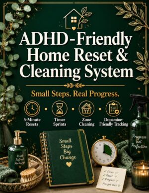 ADHD Friendly Home Reset Cleaning System Printable Planner Digital Download