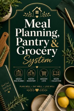 Meal Planning Pantry Grocery System Printable Planner Digital Download