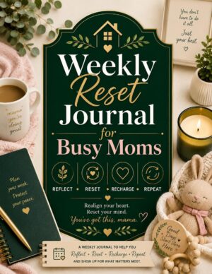 Weekly Reset Journal for Busy Moms Self Care Planner