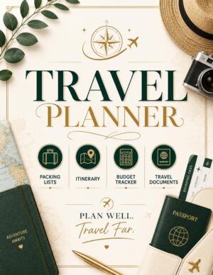 Travel Planner Printable Itinerary Packing List Digital Download