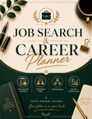 Job Search Career Planner Printable Application Tracker Digital Download
