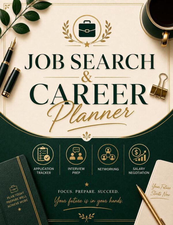 Job Search Career Planner Printable Application Tracker Digital Download